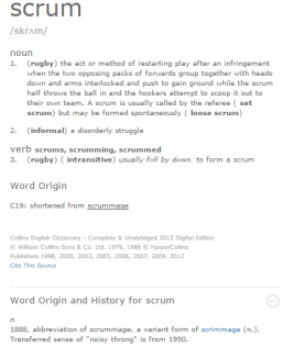 Dictionary meaning of Scrum